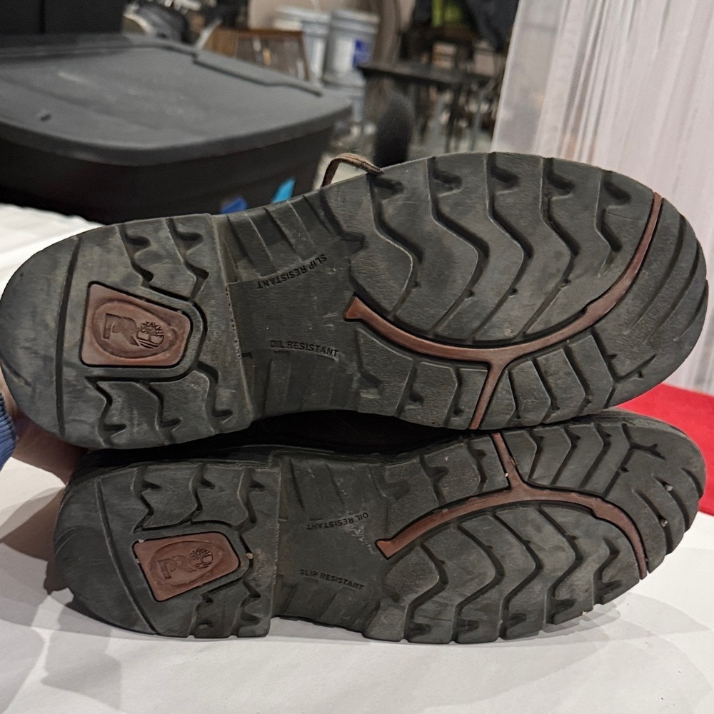 Men's Brown Leather steel toe Work Boots - Picture 6 of 6